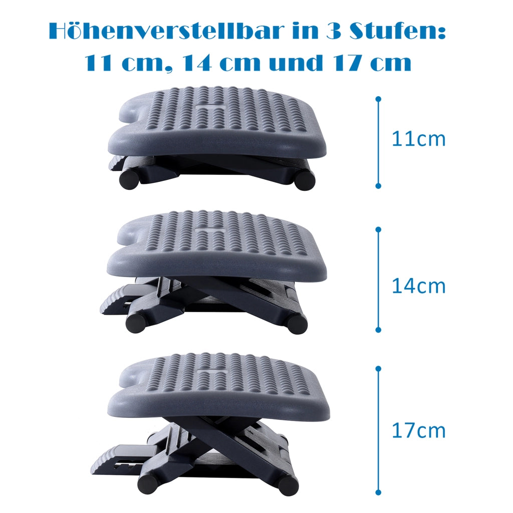 Poggiapiedi regolabile in altezza e inclinazione ¨C Minimal ¨C Grigio 46x35x11-17 cm