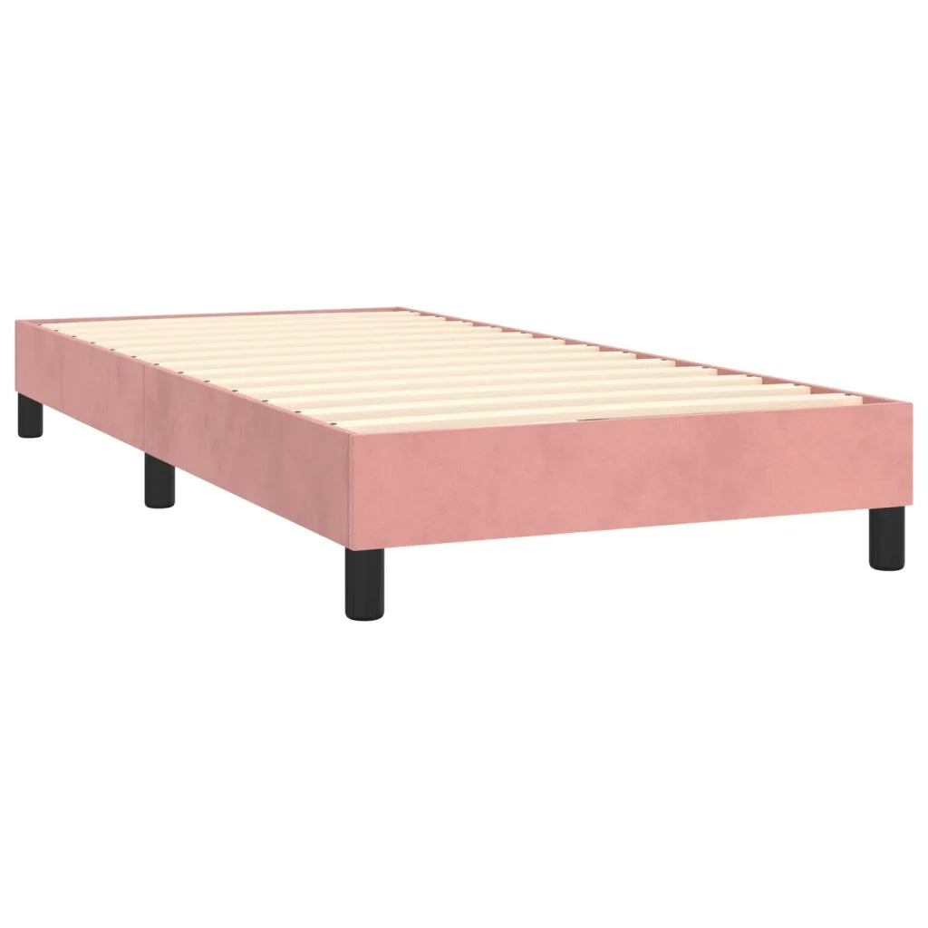 Letto a Molle con Materasso e LED Rosa 100x200 cm in Velluto 3134452