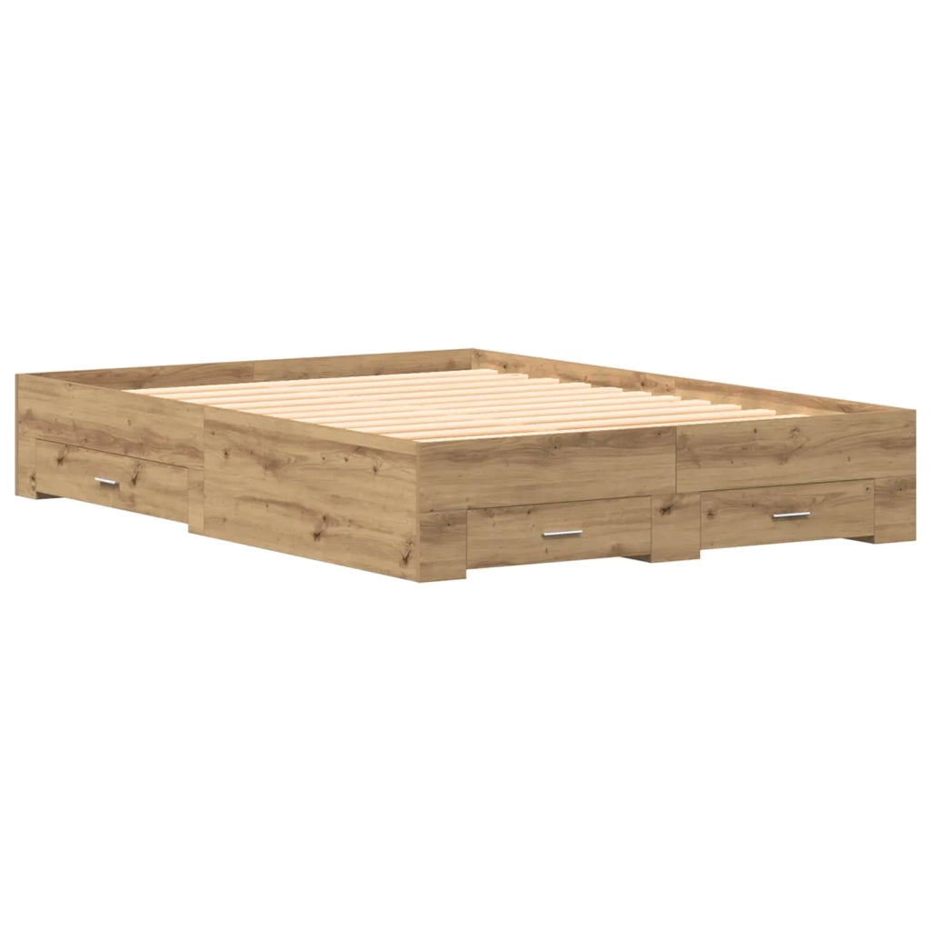 Struttura del letto Rovere artigianale 140 x 190 cm 3333973