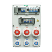 Pannello gruppo prese per organizzazione cantiere 3x415V/32A, 3x250V/16A, 10 moduli, 540x360x180mm IP67 SUNTREE