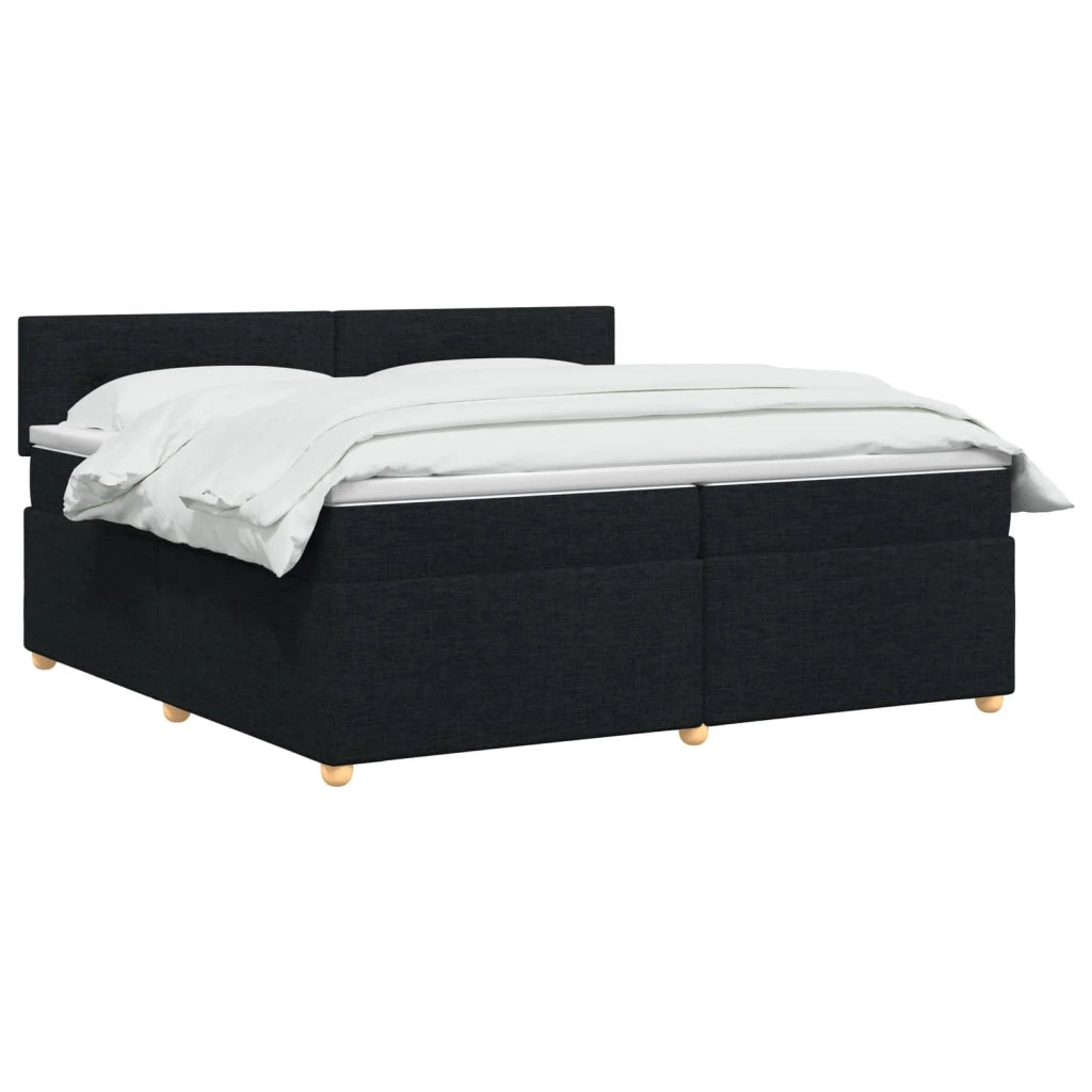 Letto box spring con materasso Nero 200 x 200 cm Tessuto 3451037