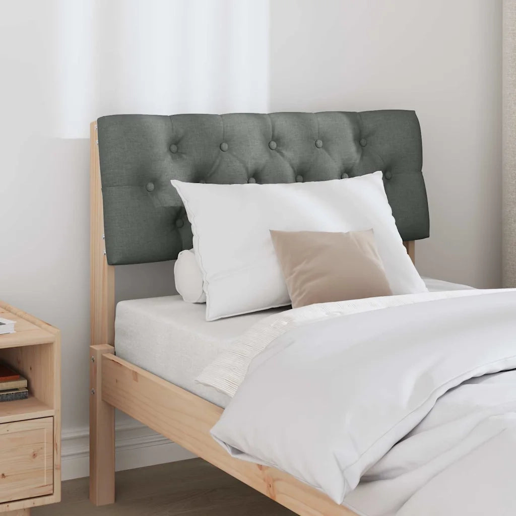 Testiera | Testata imbottita Grigio scuro 80 cm Pino massello