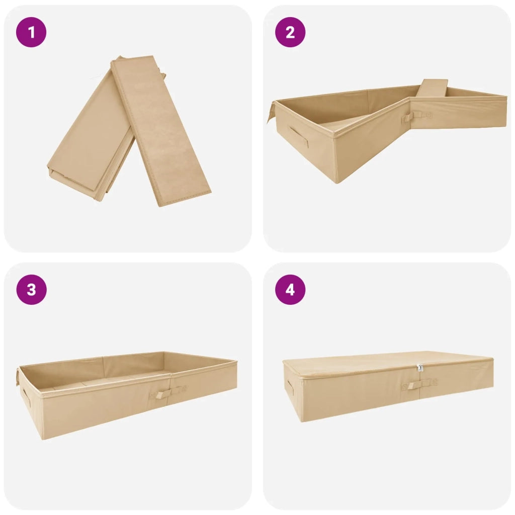 Scatola di Stoccaggio 2 pz Crema 100 x 50 x 18 cm CFW9326207