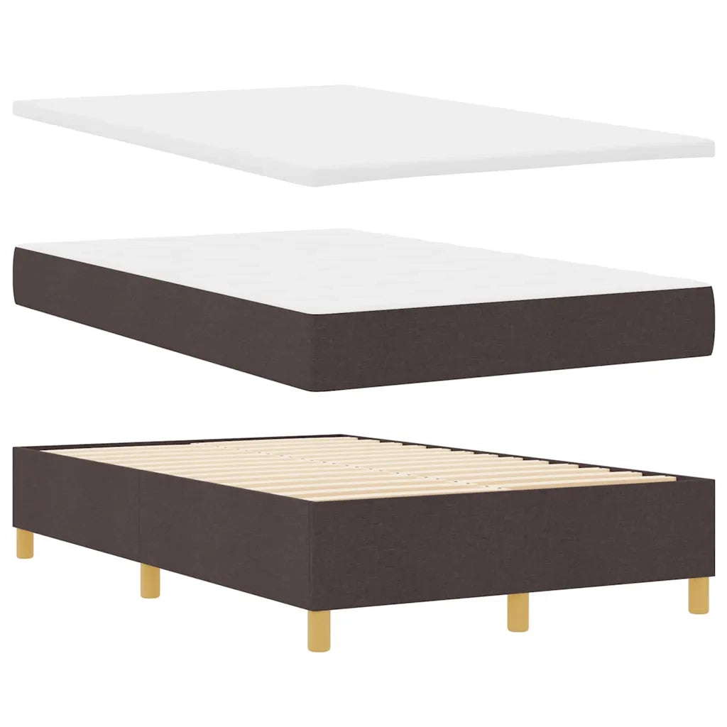 Letto a Sorgente LED Marrone Scuro 120 x 190 cm Tessuto 3343162