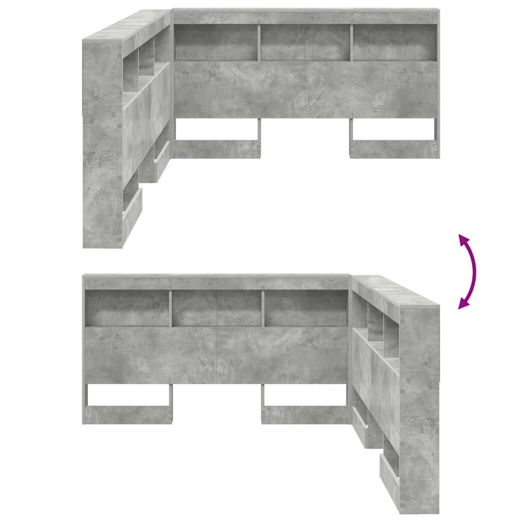 Testata contenitore Grigio cemento 135 cm Legno multistrato 3335552