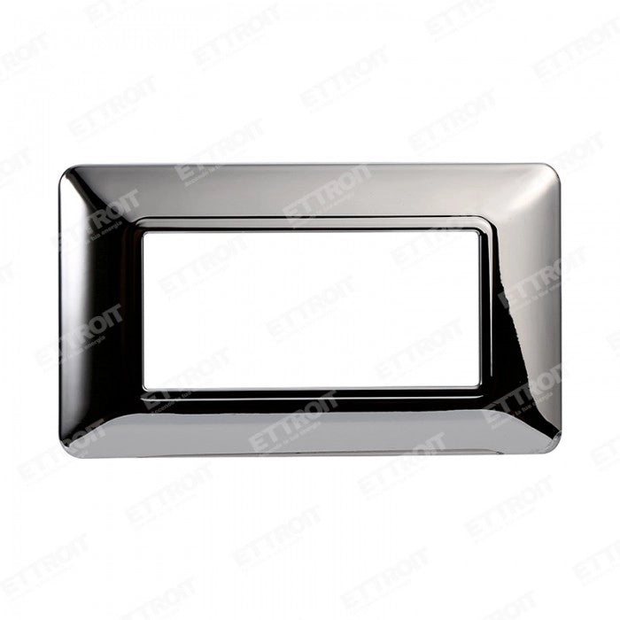 ETTROIT PLACCA PLASTICA 4P CROMATO LUCIDO compatibile matix bticino| MT83413 - ETTROIT