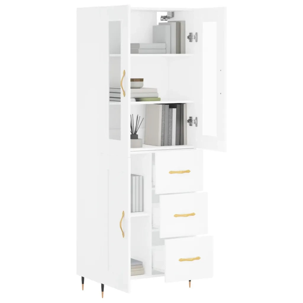 Credenza | Madia | Buffet da pranzo | Armadio da pranzo Bianca 69,5x34x180 cm in Legno Multistrato