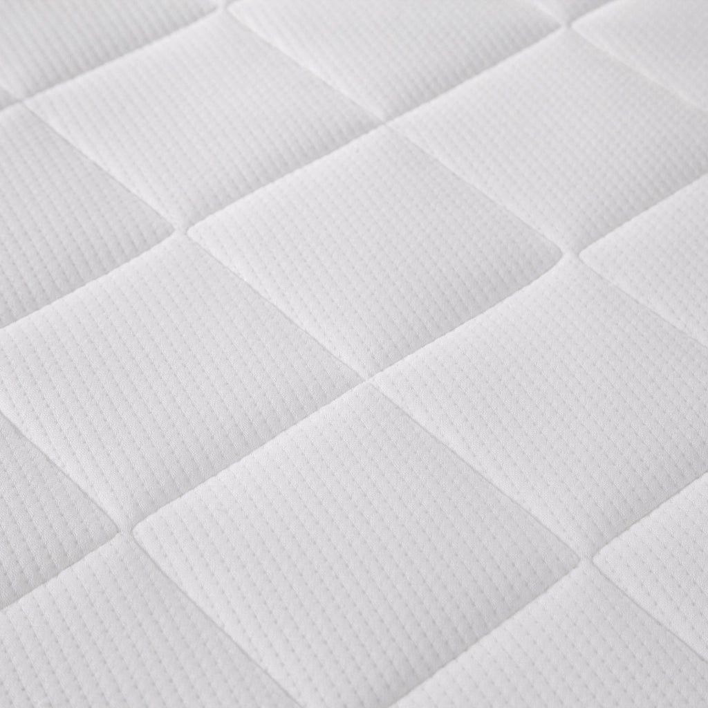 Materasso 120 × 200 cm H3 in schiuma a 7 zone, certificato OEKO-TEX, bianco e grigio