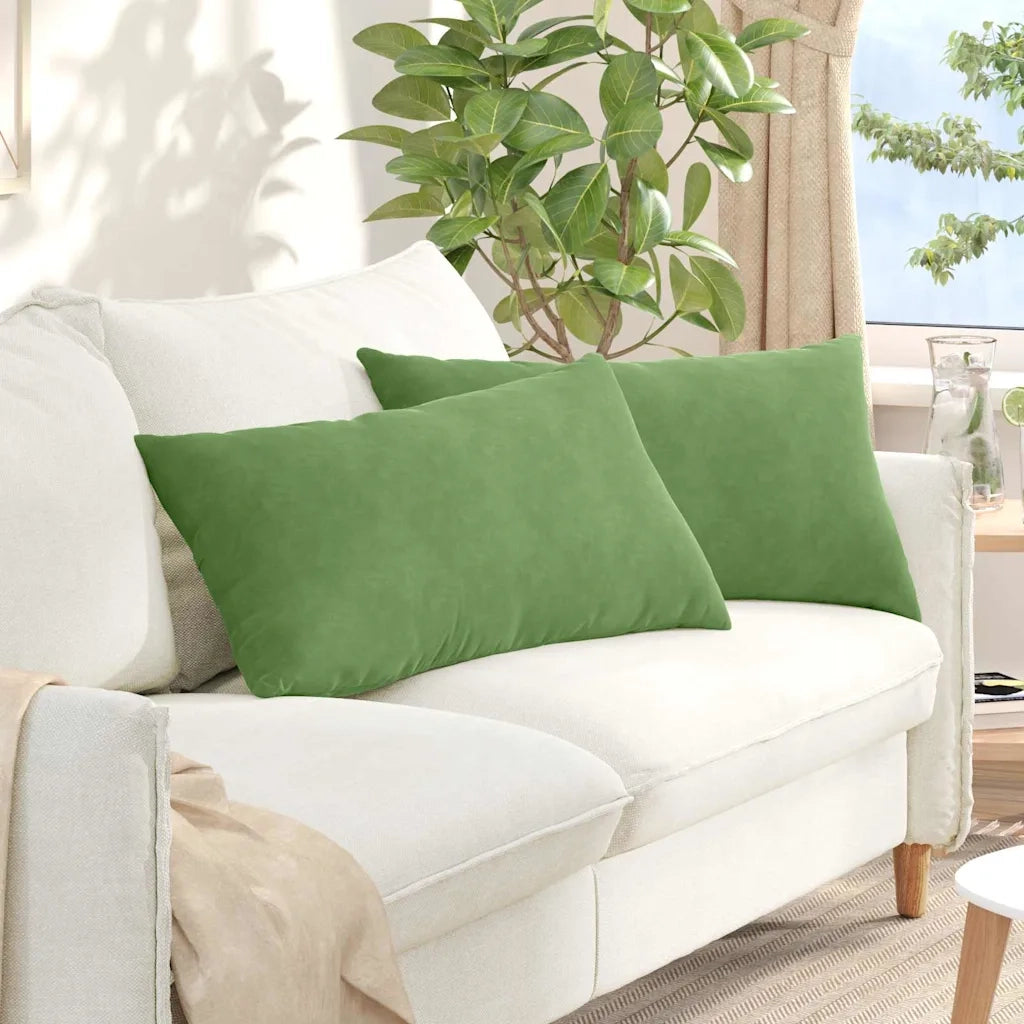 Cuscini da Divano 2 pz | Cuscini per sedie Verde chiaro 80 x 40 cm