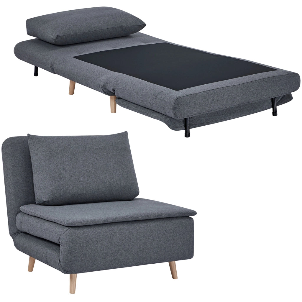 Poltrona letto reclinabile ¨C Minimal ¨C Grigio, legno di faggio
