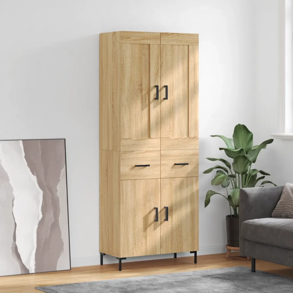 Credenza Rovere Sonoma 69,5x34x180 cm in Legno Multistrato 3199876