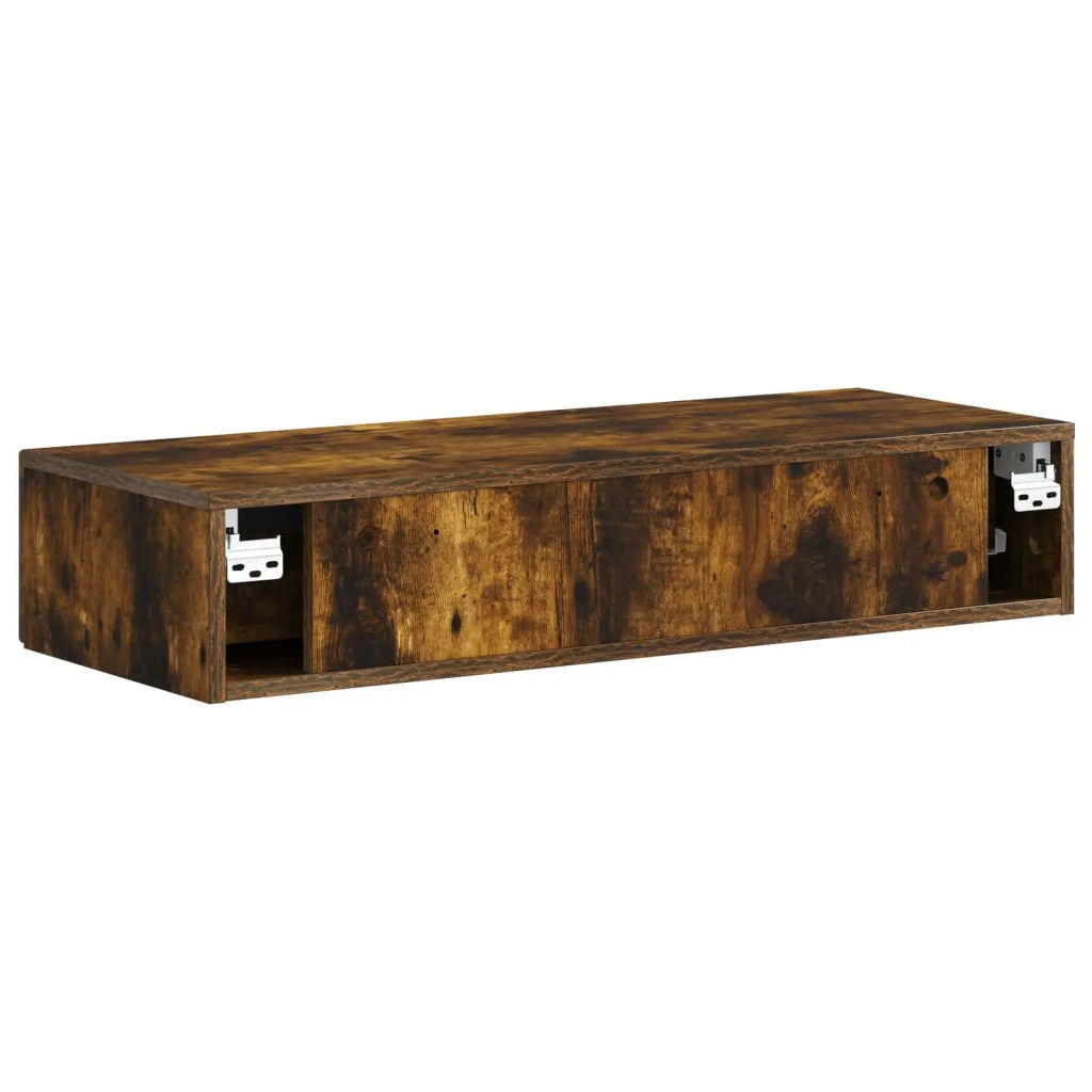 Tavolino da Parete Laterale | Tavolo laterale | Tavolino Rovere Fumo 87,5 x 34,5 x 17 cm