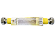 Tubo flessibile gas  estensibile INOX 1/2''  200 / 400 mm.F/F giallo inox norma UNI 11353