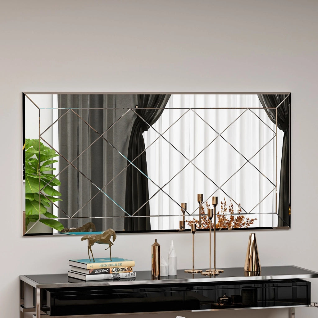 Specchio in legno "Pauli" - 120 x 60 cm - Bianco