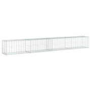 Gabbione recinto a gabbia muro di contenimento con coperchio 400 x 50 x 50 cm ferro zincato argento 02_0040166