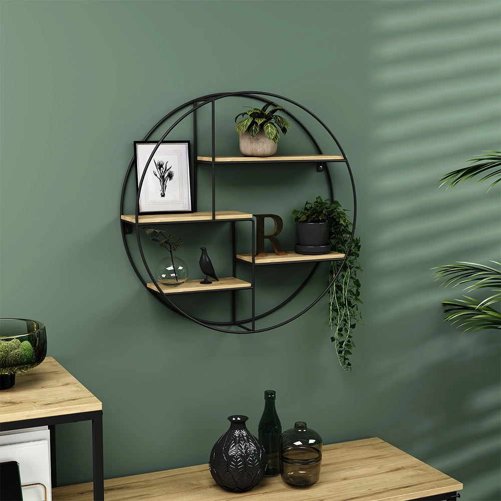 Vicco Libreria da parete Rovere 55 x 55 cm Rotondo