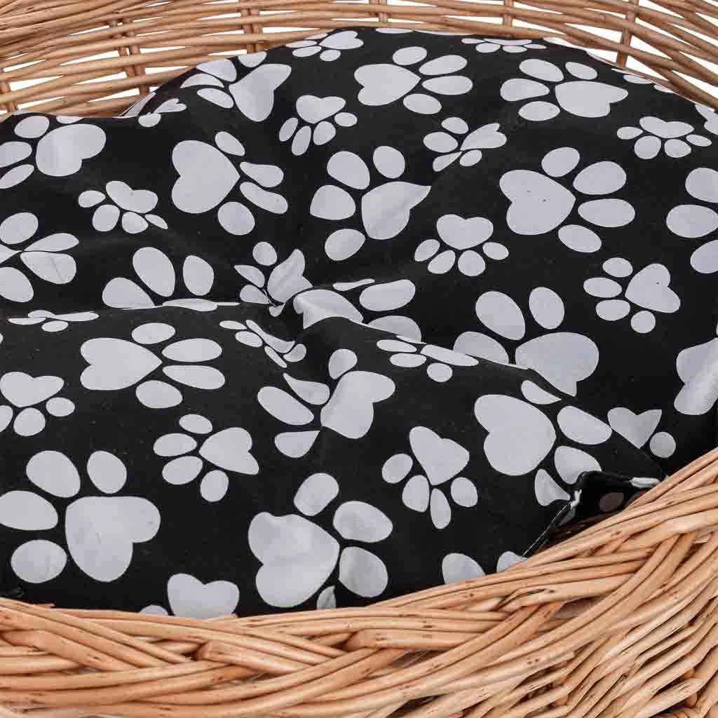 Lettino per animali domestici in vimini marrone 60x45x48 cm