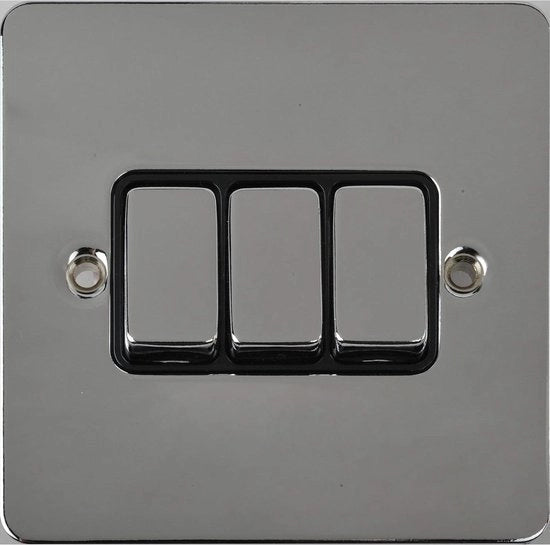 Schaltblocco 1-polare a 2 vie 3 velocità cromato - GU1232BPC - stile moderno