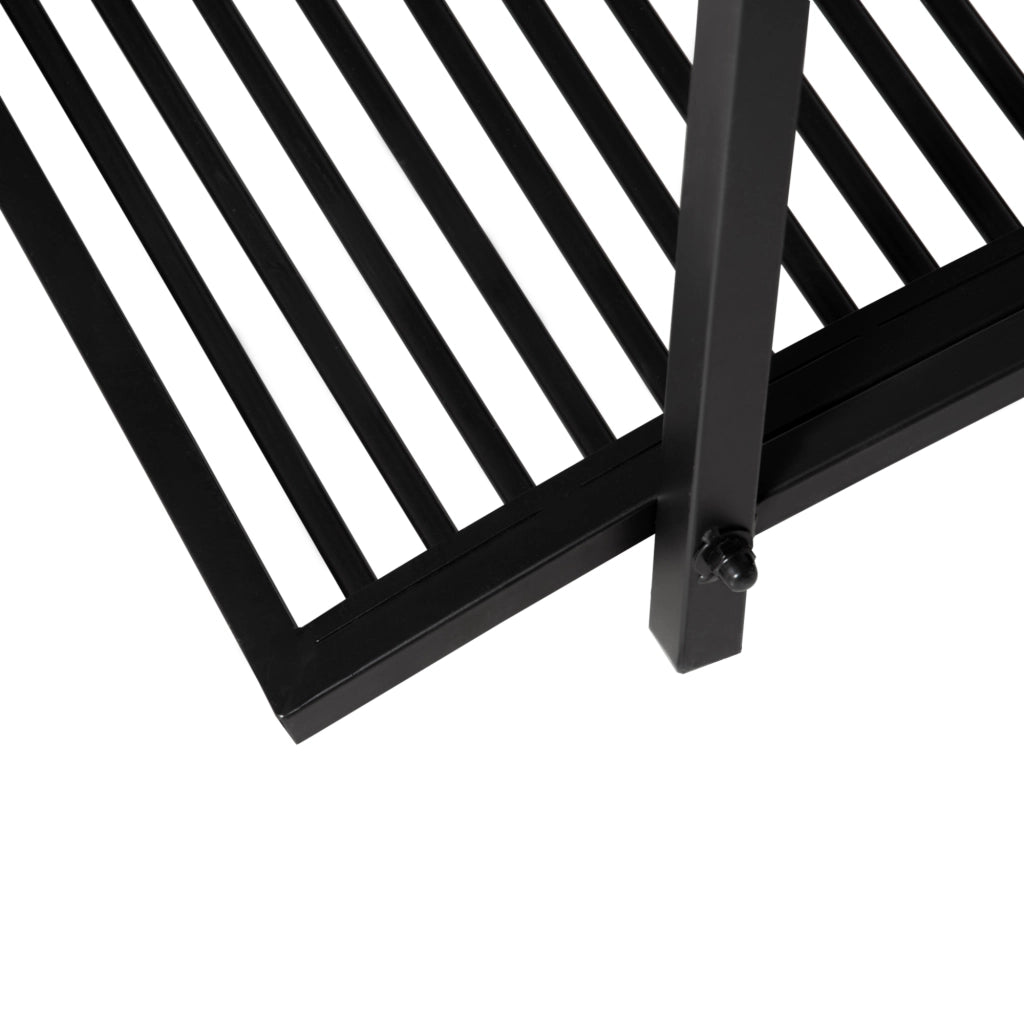Ponte da giardino decorativo ¨C Xylo ¨C metallo nero con ringhiere laterali 102x48x49 cm