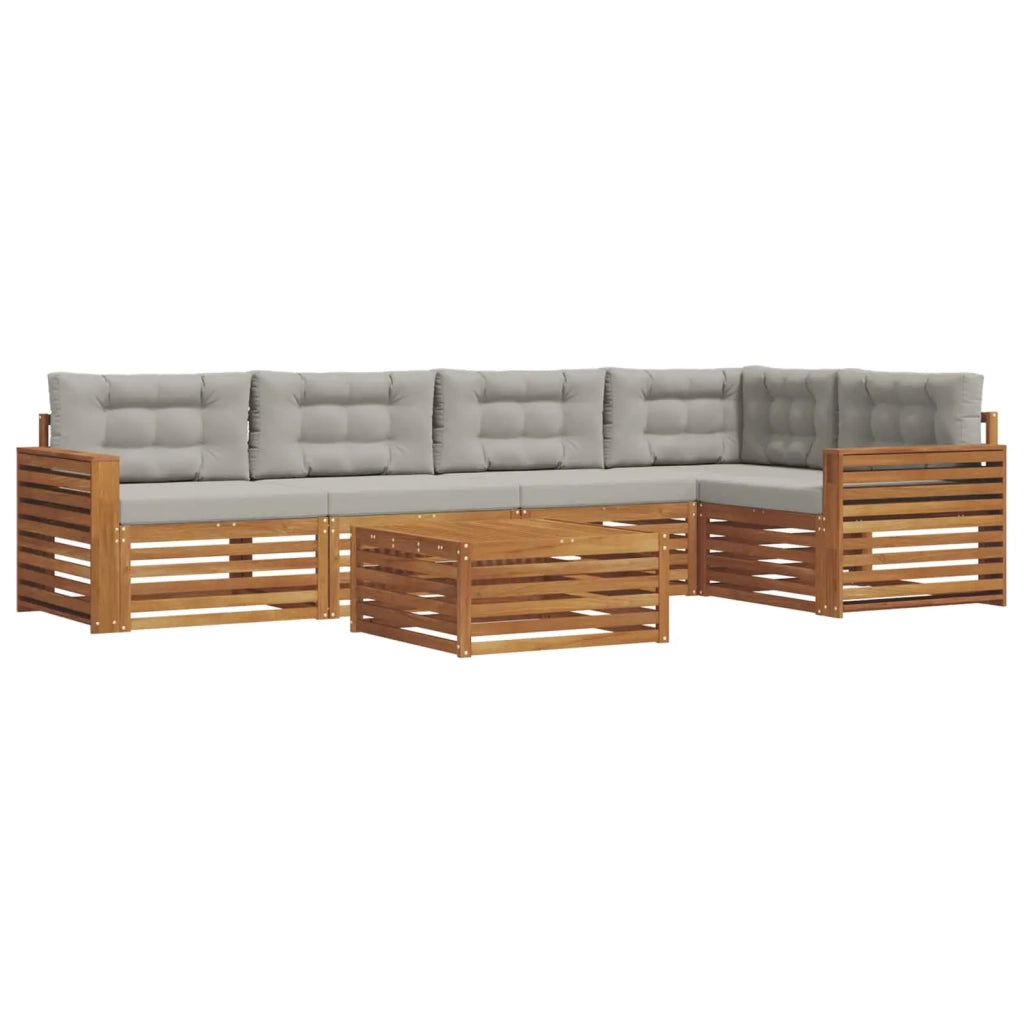 Set di divani da esterno 6 pcs Grigio Naturale e Chiaro 3373506