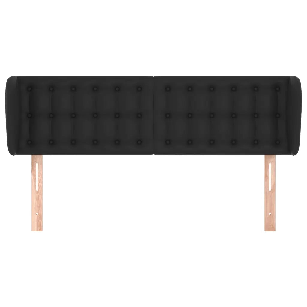 Testiera ad Orecchio-Testata con Orecchie Nera 147x23x78/88 cm in Similpelle 809381