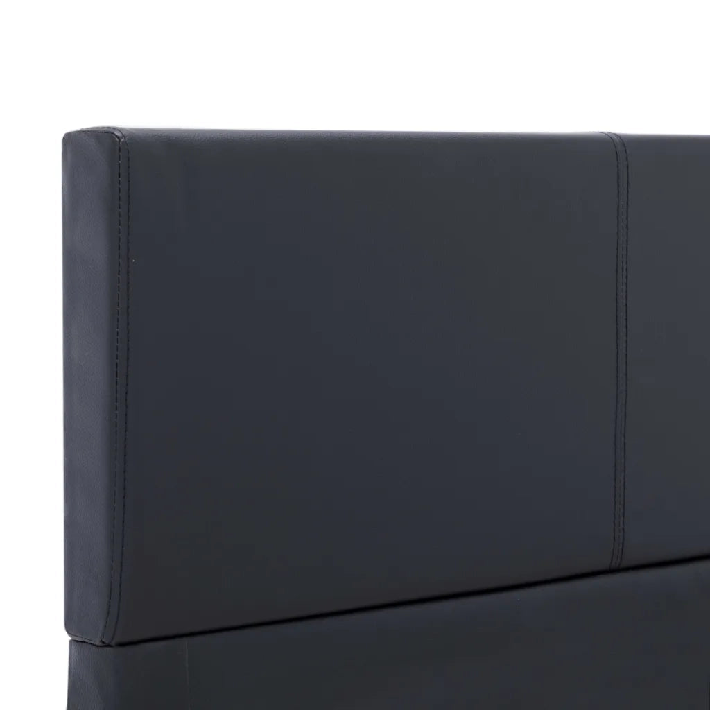 Letto singolo | Letto per adulti | Giroletto Nero in Similpelle 90x200 cm