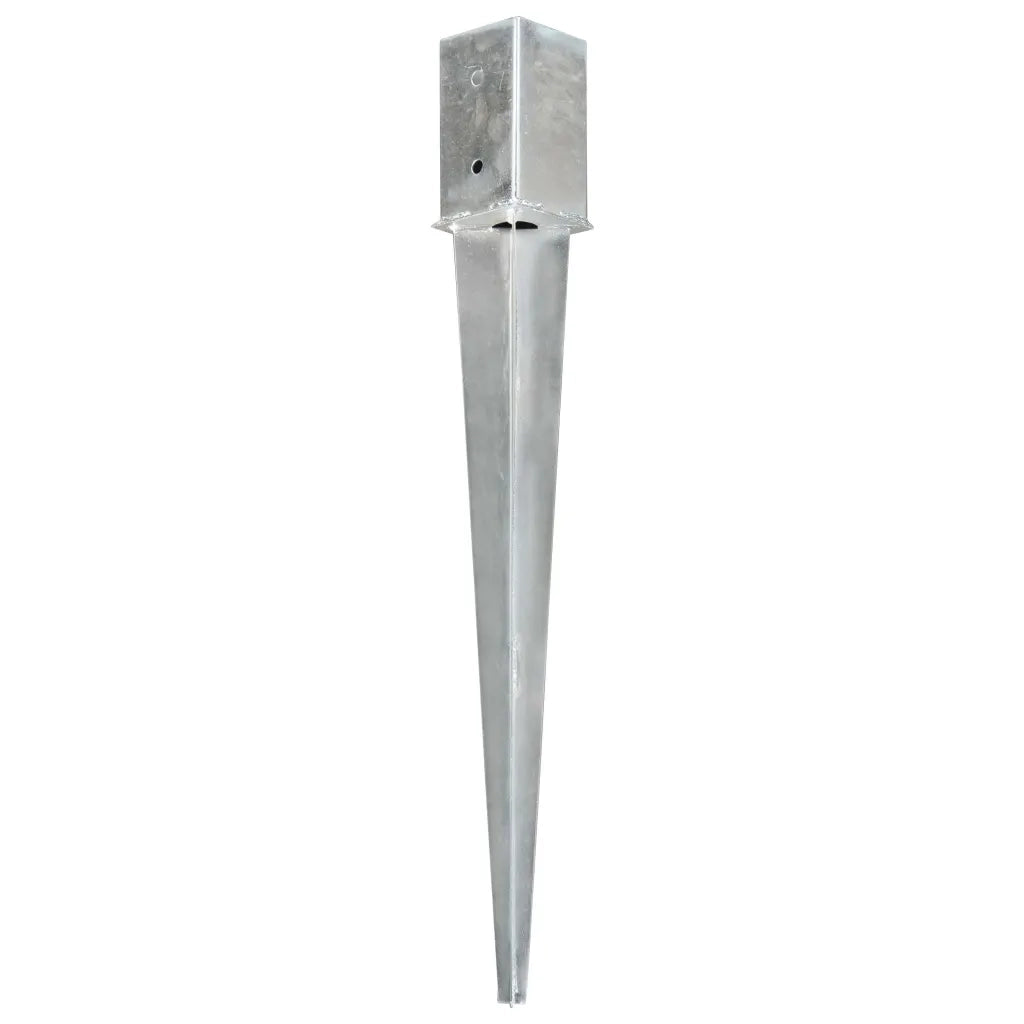 Picchetti di Terra 6 pz Argento 8x8x76 cm in Acciaio Zincato 145408