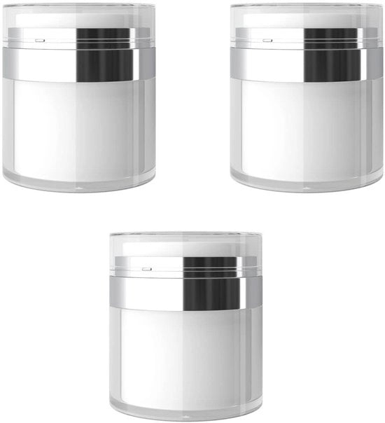 Set di contenitori cosmétici 3 pezzi - Dispensatore a pompa - Contenitore in acciaio inossidabile - Viaggio/Casa - Resistenti alle abrasioni - Prevenzione di perdite - Contenitori per creme