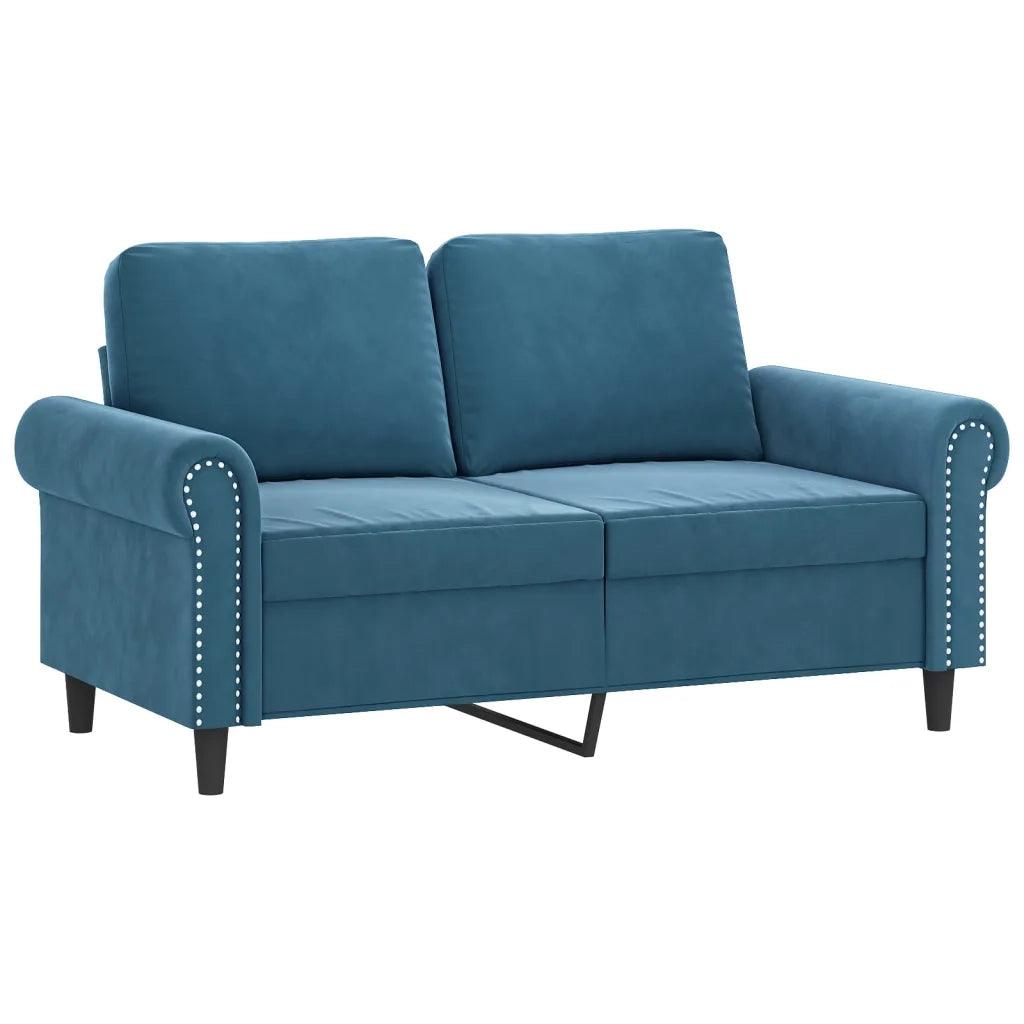 Set di Divani 2 pz con Cuscini Blu in Velluto 3202239