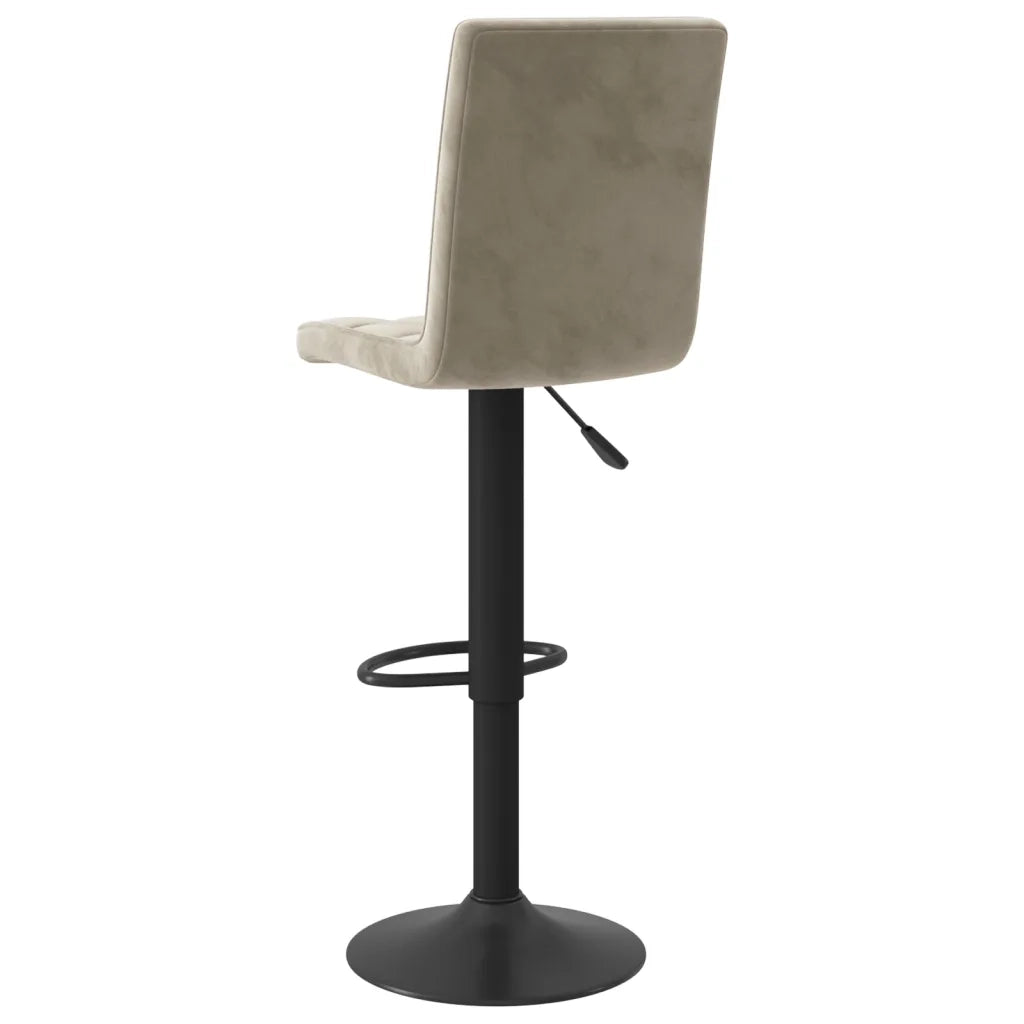 Sgabello da Bar Grigio Chiaro in Velluto 335752