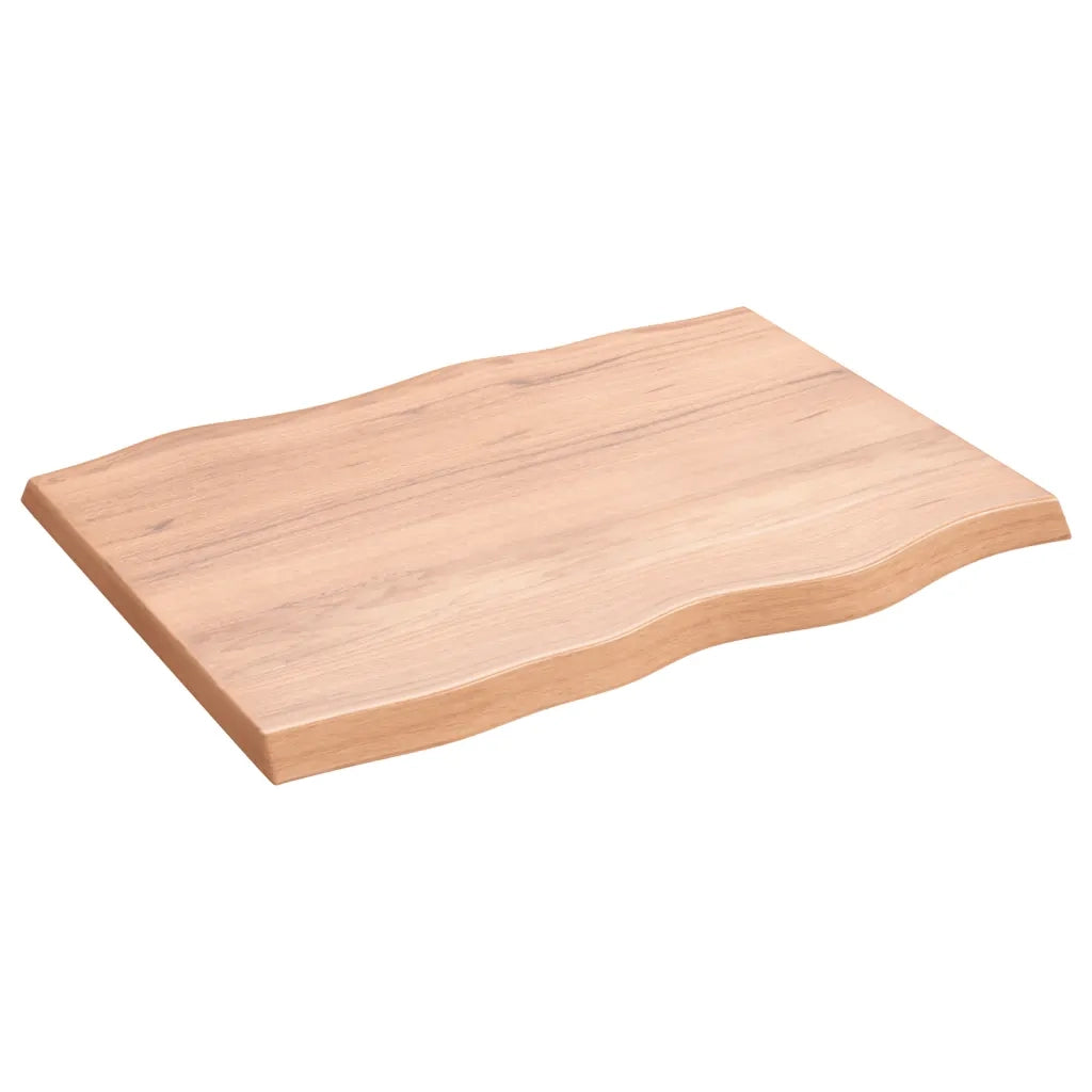 Piano Tavolo Marrone Chiaro 80x60x(2-4) cm Rovere Non Trattato 363945