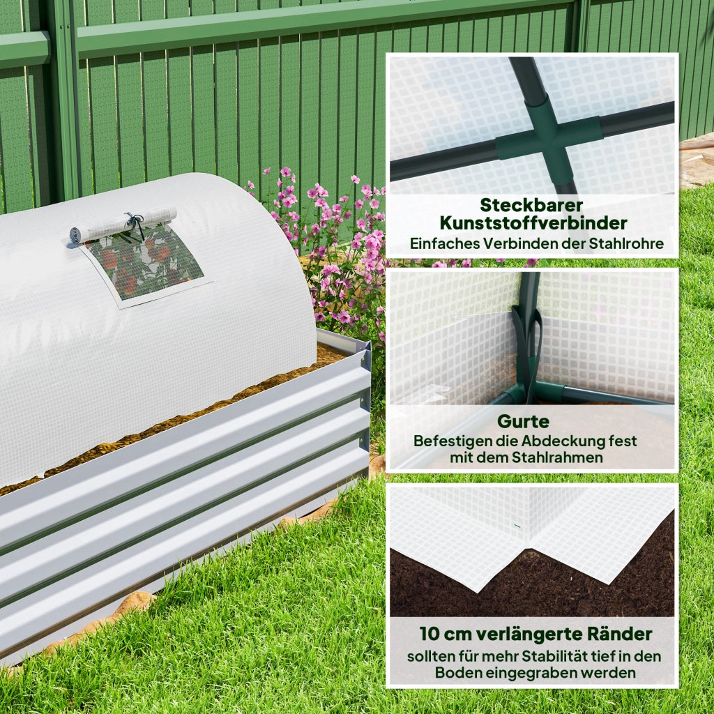 Serra con finestra avvolgibile, tetto arrotondato, resistente all'inverno, serra in alluminio realizzata in acciaio, idrorepellente, serra per