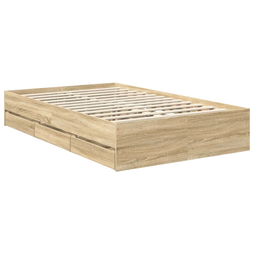 Struttura del letto con cassetto Rovere Sonoma 120 x 190 cm 3413028
