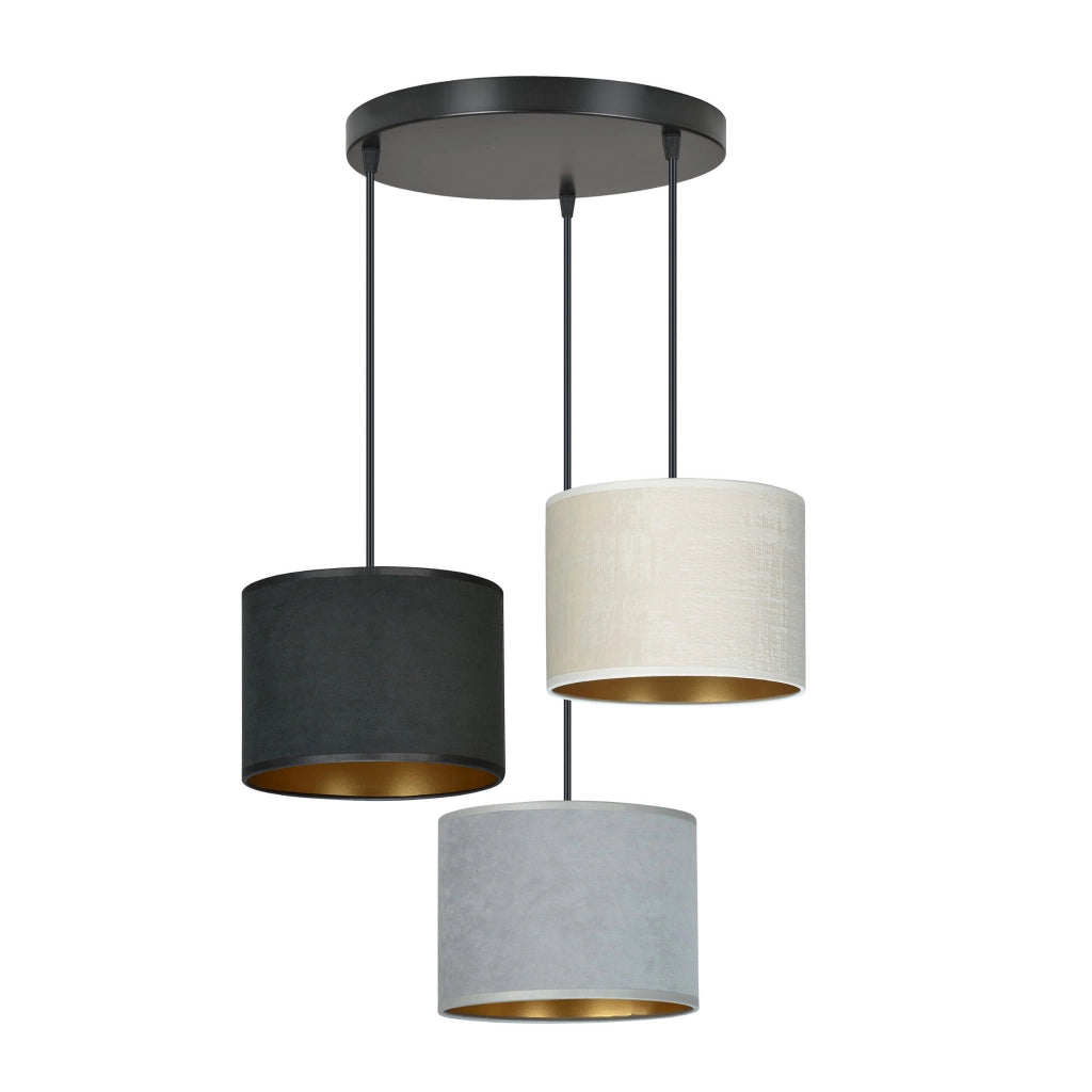 Lampadario Emibig Hilde 3, 3xE27 nero multicolor dimmerabile