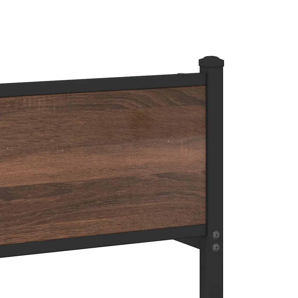 Giroletto senza Materasso-Struttura Letto in Metallo Rovere Marrone 140x200 cm 700661