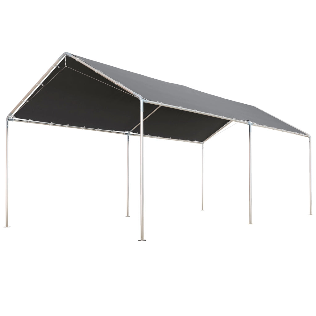 Carport Auto 6x3m ¨C Xylo ¨C Acciaio Galvanizzato Tetto PE Grigio