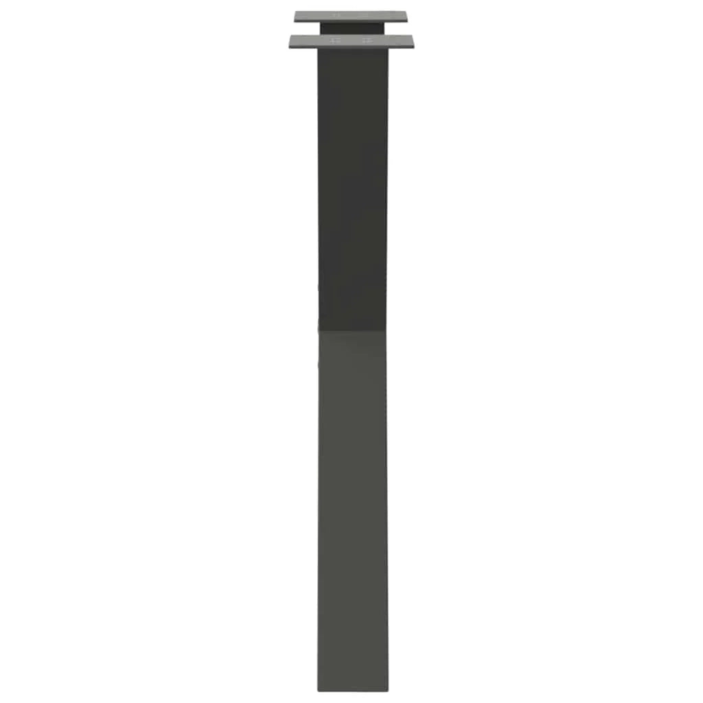 Set di 2 gambe per tavolo da pranzo a forma di X 50 x 72 cm con piedini regolabili stile moderno acciaio antracite 02_0057242