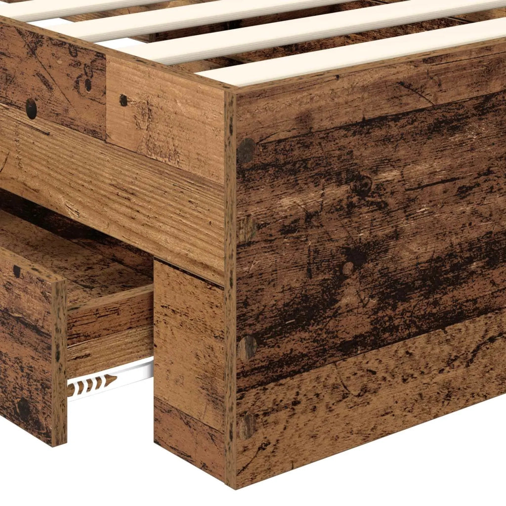 Struttura del letto-Giroletto Legno vecchio 90 x 200 cm Legno multistrato 241113