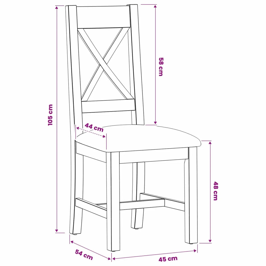 Sedia da pranzo 2 pz Legno di Quercia Massello Nero 42039169