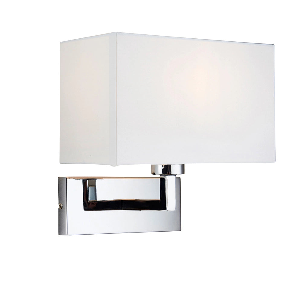 Applique PICCOLO cromata con paralume bianco E27 10W