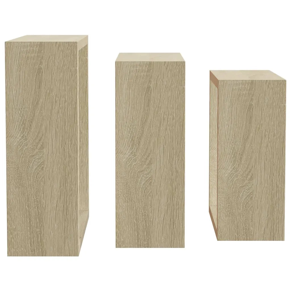 3 pz Mensole a Cubo da Parete | Mensola sospesa Rovere Sonoma