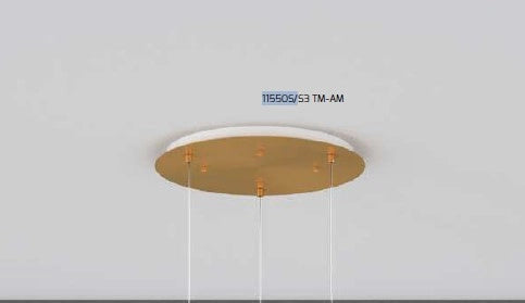 SOSP. OTTONE SAT. TONDA 3 LUCI VETRI TUTTI GRANDE CROMO ORO RAME 1155OS-S3 TG-MC