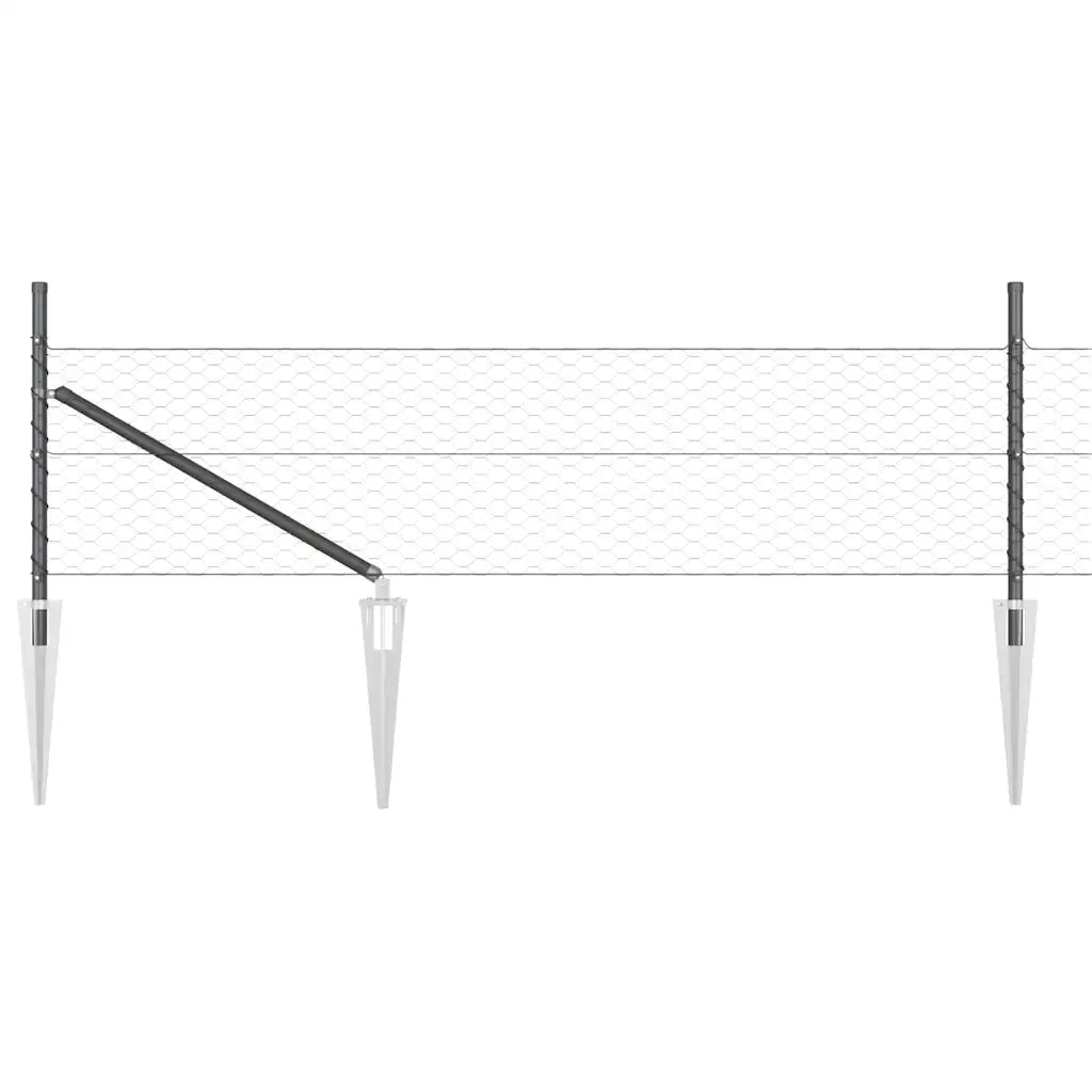Palo della recinzione Grigio 25 x 0,4 m (rete da 36 mm)
