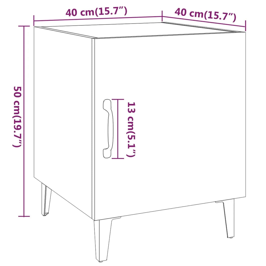 Comodini 2 pz Rovere Marrone in Legno Multistrato 817320