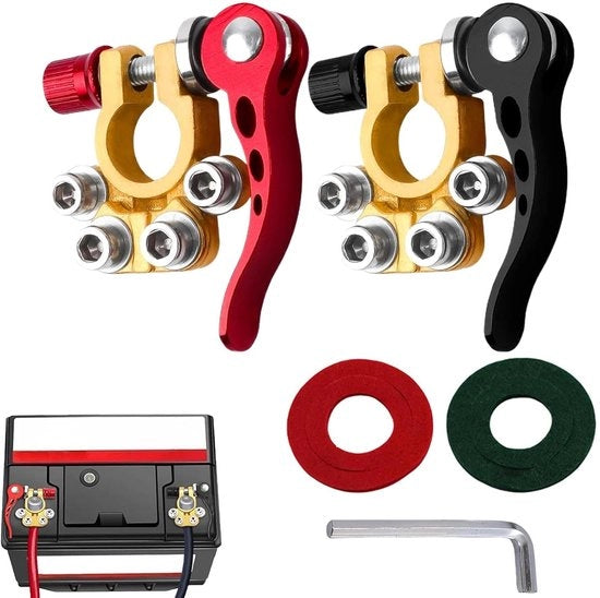 Accu Cavi 12 V | 4 viei cavi per autoaccu, connessione batteria | Cavi di connessione per auto, camion, barche