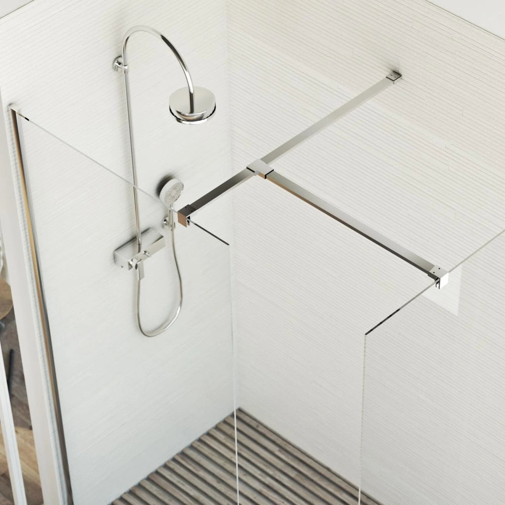 Box doccia Parete 75x160 CM in vetro trasparente 8mm mod. Walk in Corner H198