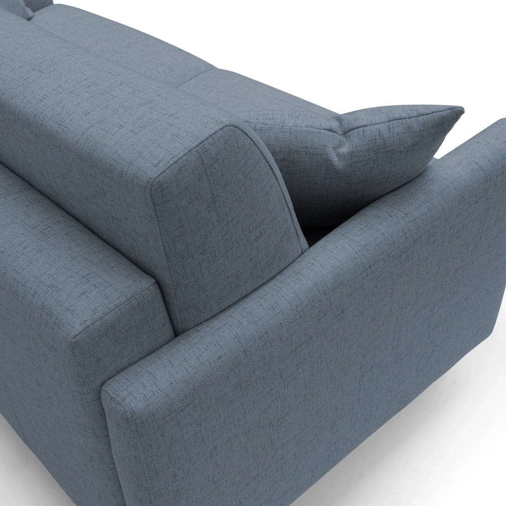 Edgar Divano letto matrimoniale in tessuto felis impermeabile T03 180 cm (mat. 140x197) blu