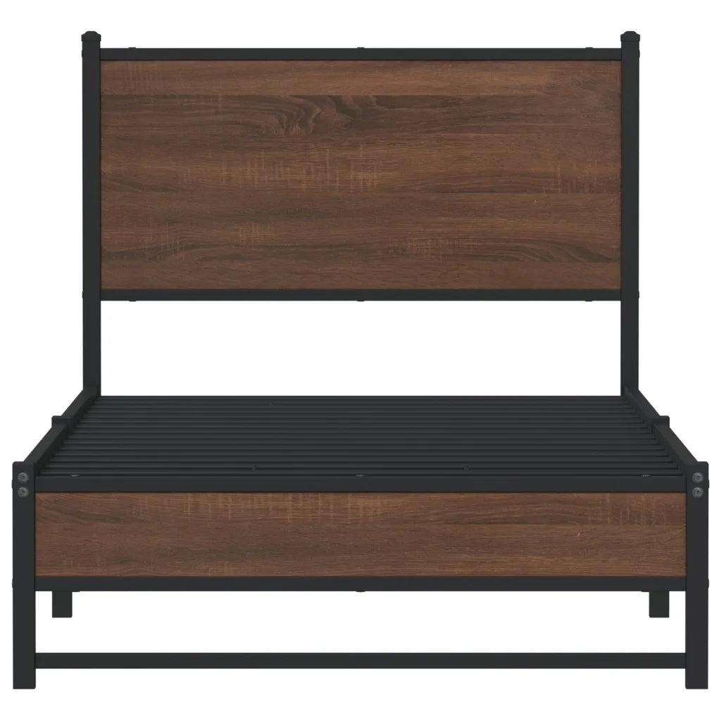 Giroletto senza Materasso-Struttura Letto in Metallo Rovere Marrone 75x190 cm 851563