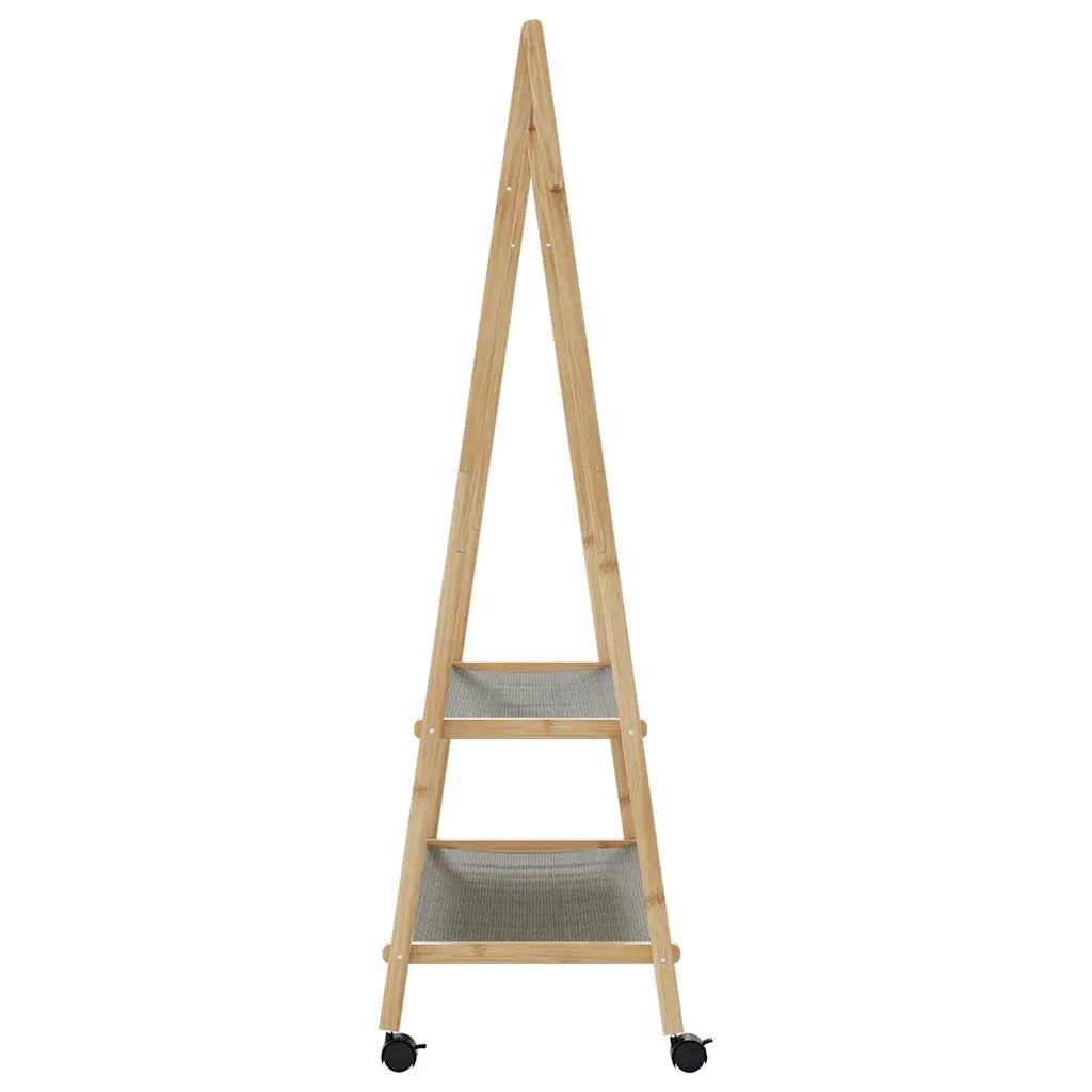 Appendiabiti con Ripiani e Ruote 96x45,5x155,5 cm in Bambù 4008909