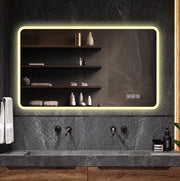 Specchio LED 60x120 cm con antiappannamento; memoria e montaggio orizzontale e verticale; argento